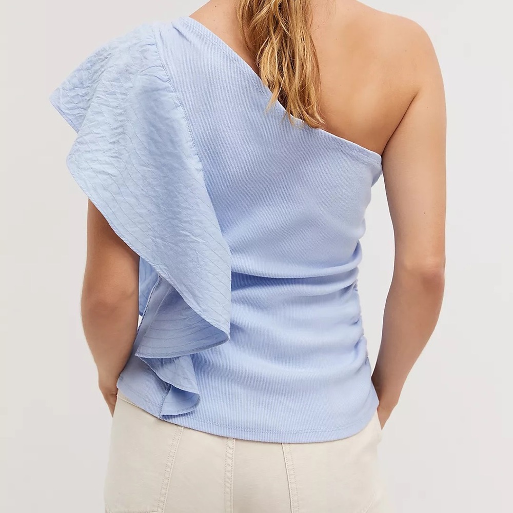 Ruffled One Shoulder Top - Picture 4 of 9